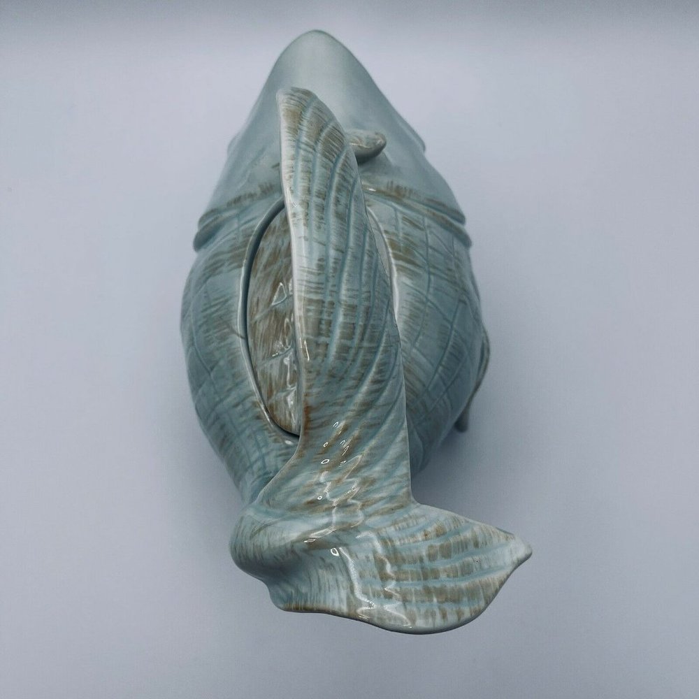 Blue Sky Ceramics, Diane, 2012, Koi Fish TeaPot, Light Green-Blue, Brushed Brown - Picture 5 of 9
